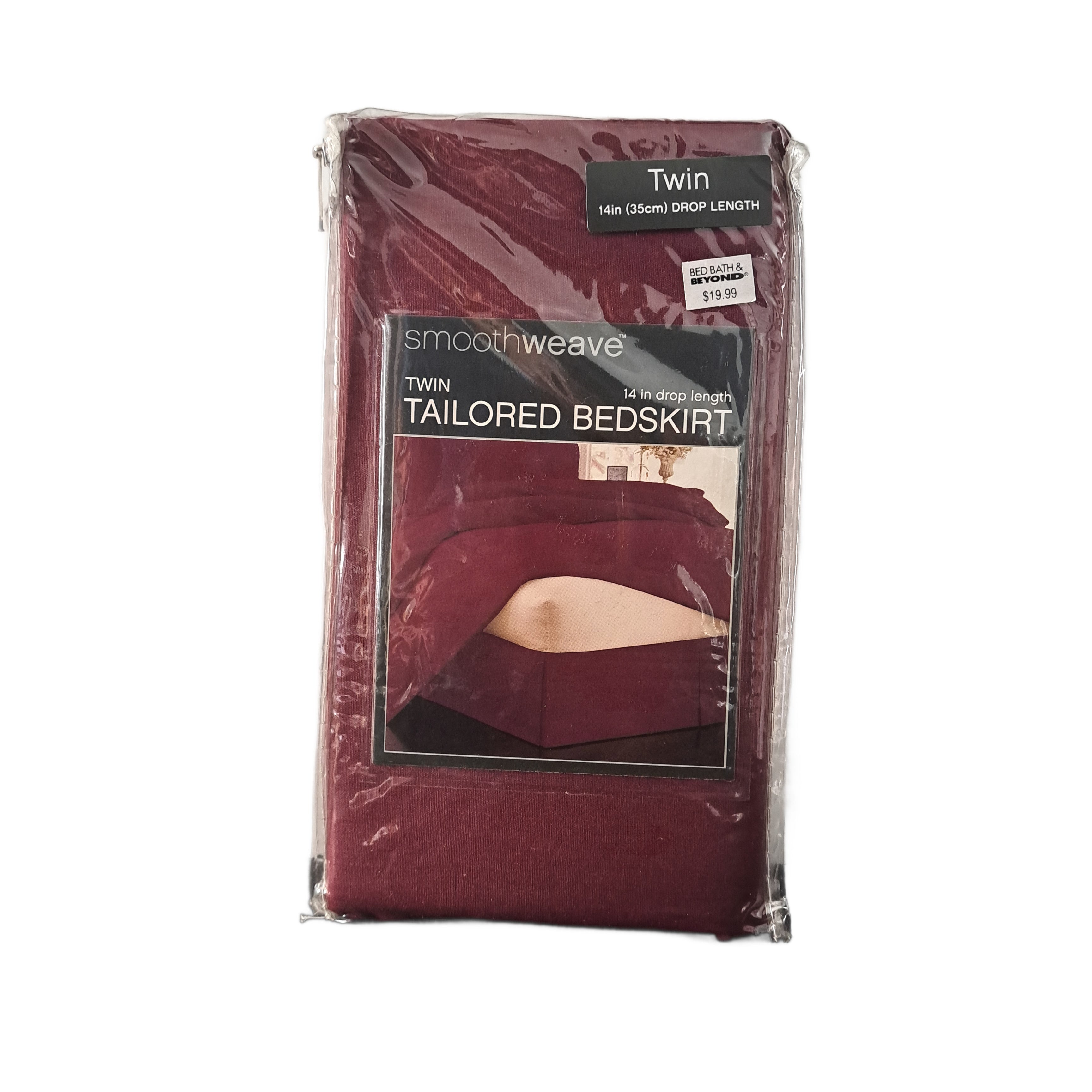 SmoothWeave Twin Tailored Bedskirt, Wine, 14 in Drop Length
