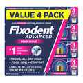 Fixodent Advanced Max Hold Denture Adhesive Cream, 2.2 OZ (62 g), 4 PACK