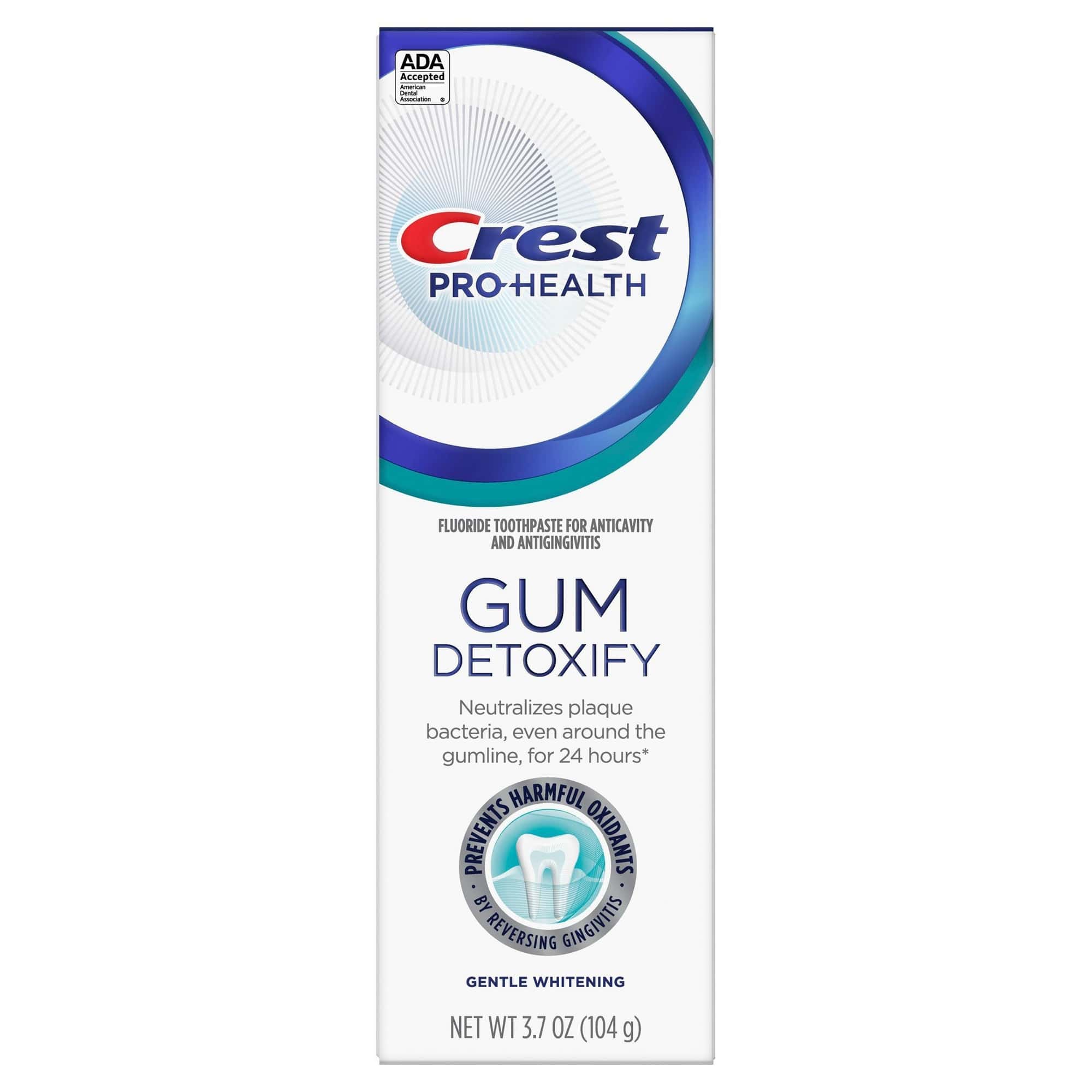 Crest Pro-Health Gum Detoxify Gentle Whitening Toothpaste 3.7 Oz/104 g