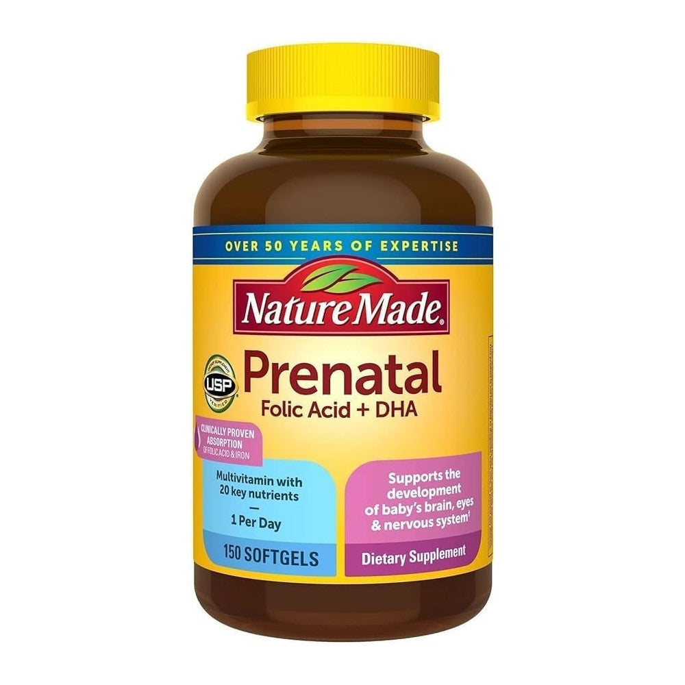 Nature Made Prenatal Multi, Folic Acid + DHA, 150 Softgels, Women's Pre-Natal Multivitamin