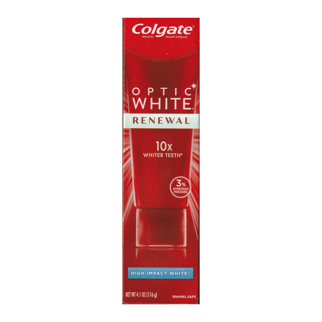 CLEARANCE Colgate Optic White Renewal High Impact White Toothpaste 4.1 Oz, EXP 11/2025