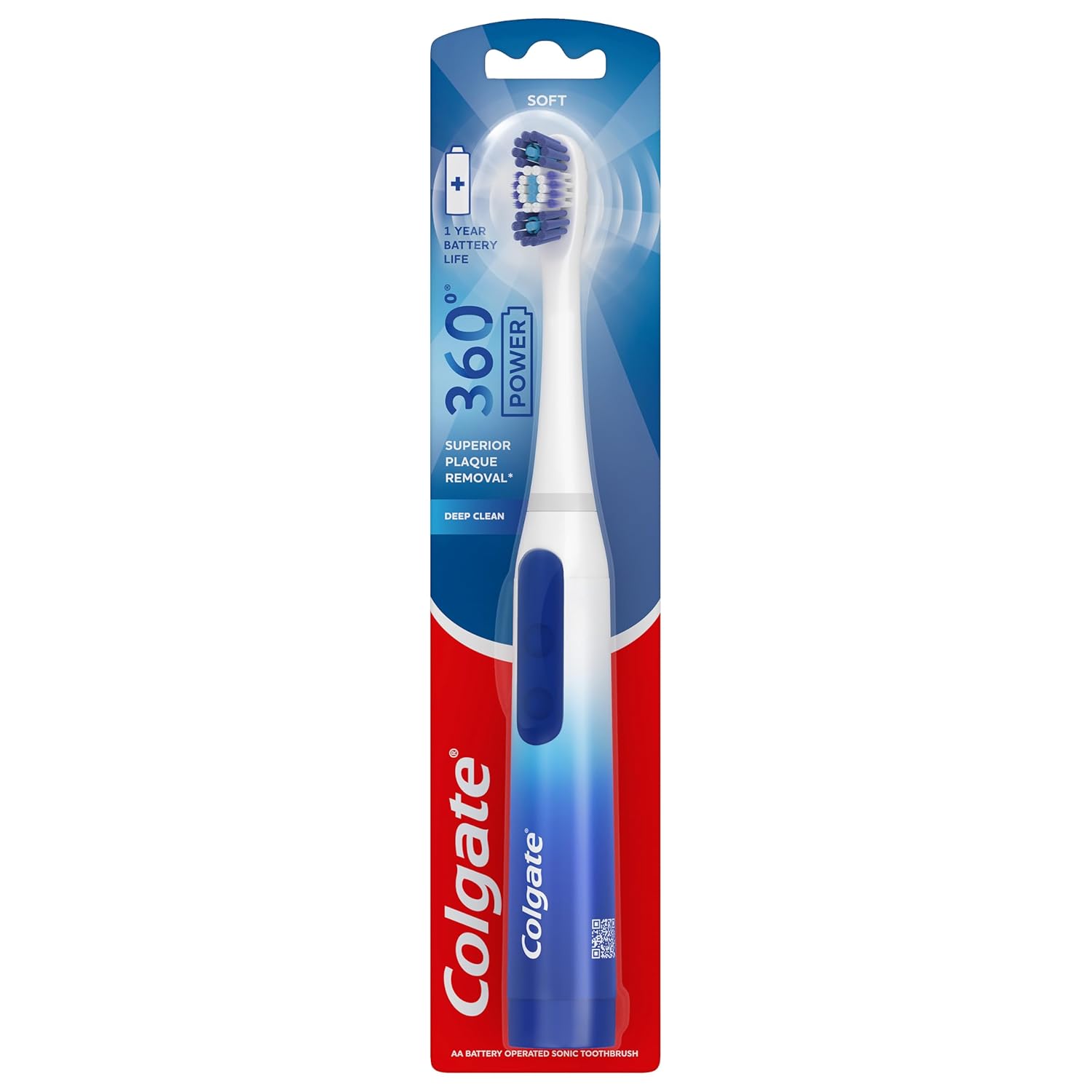 Colgate 360° Deep Clean Battery Powered Toothbrush, Soft