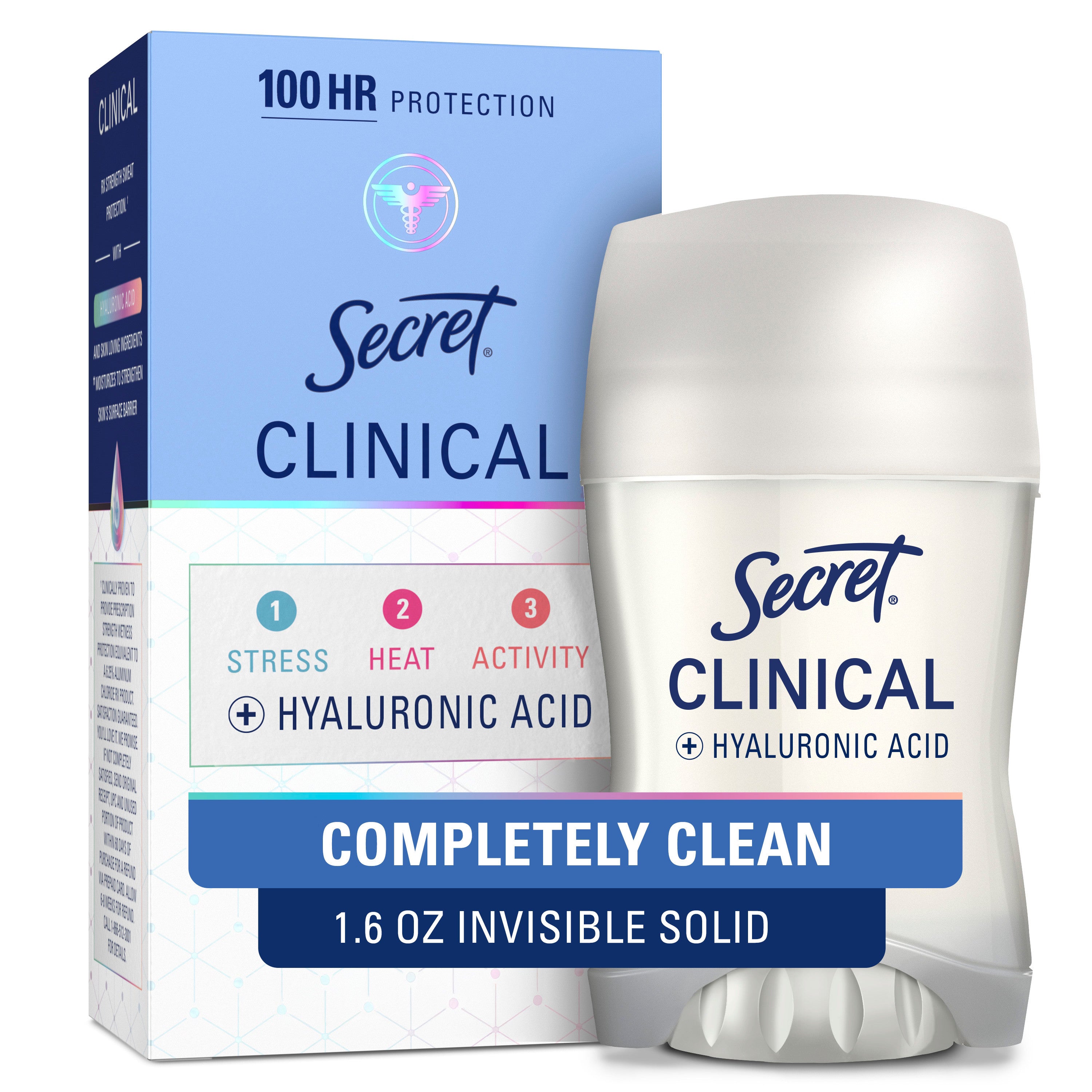 Secret Clinical Completely Clean Invisible Solid Deodorant, 1.6 OZ (45 g)