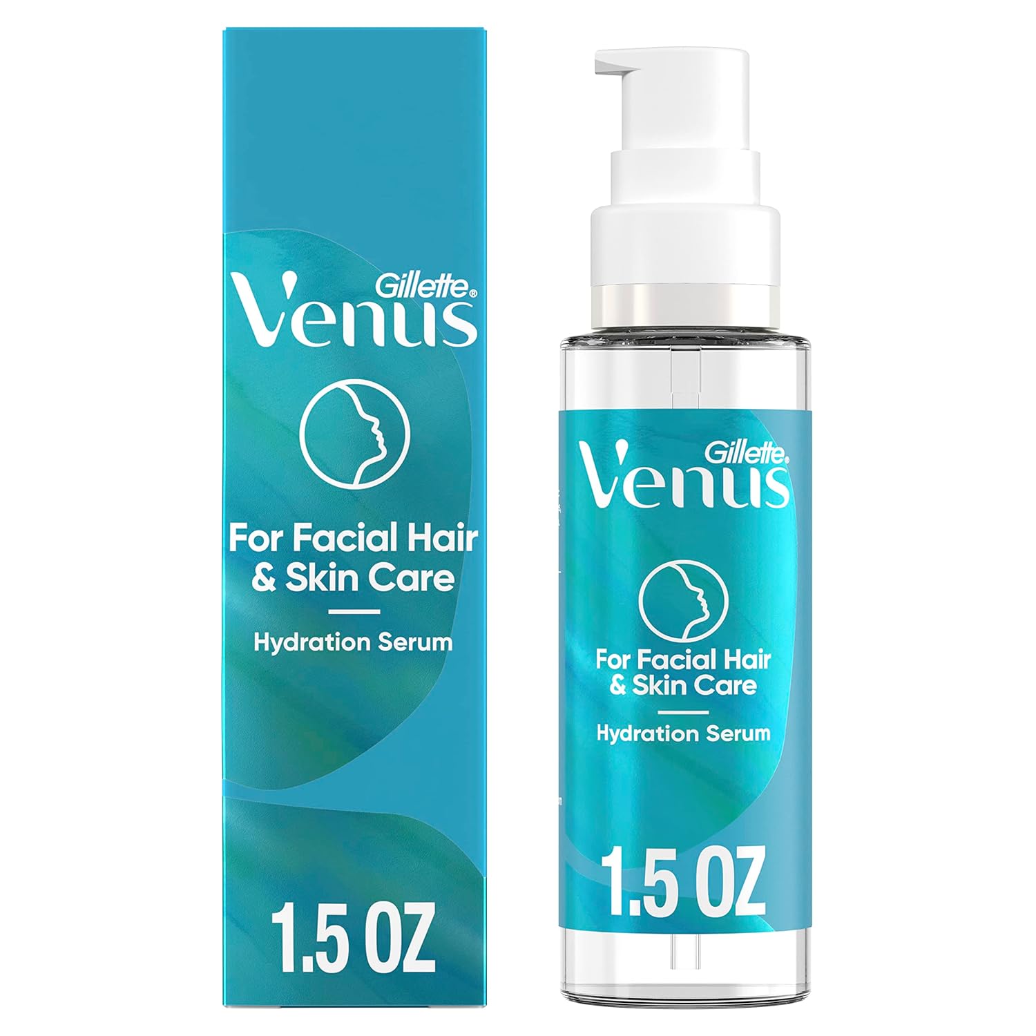 Gilette Venus For Facial Hair & Skin Care Hydration Serum, 45 ml (1.5 fl oz), Designed by Olay