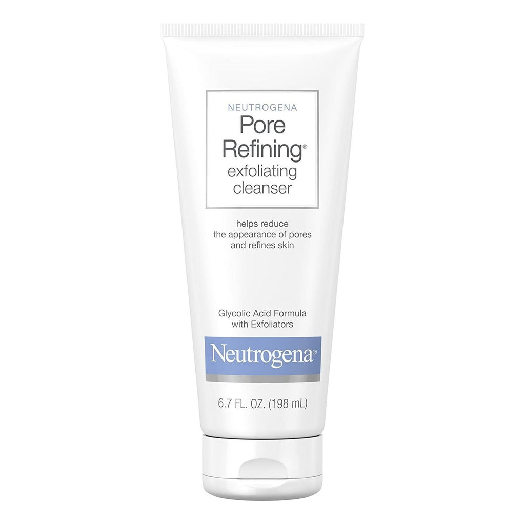 Neutrogena Pore Refining exfoliating cleanser tube on a white background