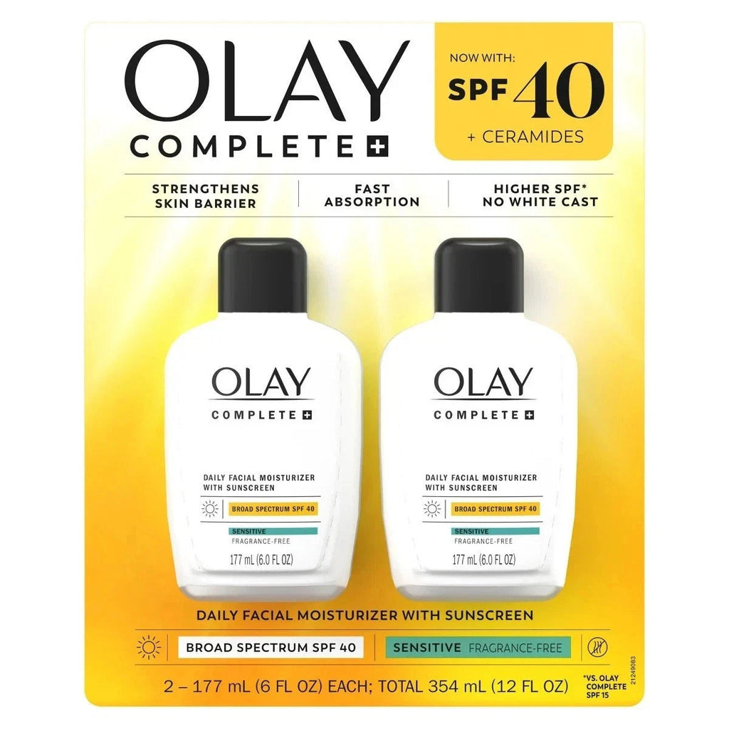 Olay Complete + Daily Facial Moisturizer with SPF 40 Sunscreen 177 ml (6 fl oz), 2 PACK