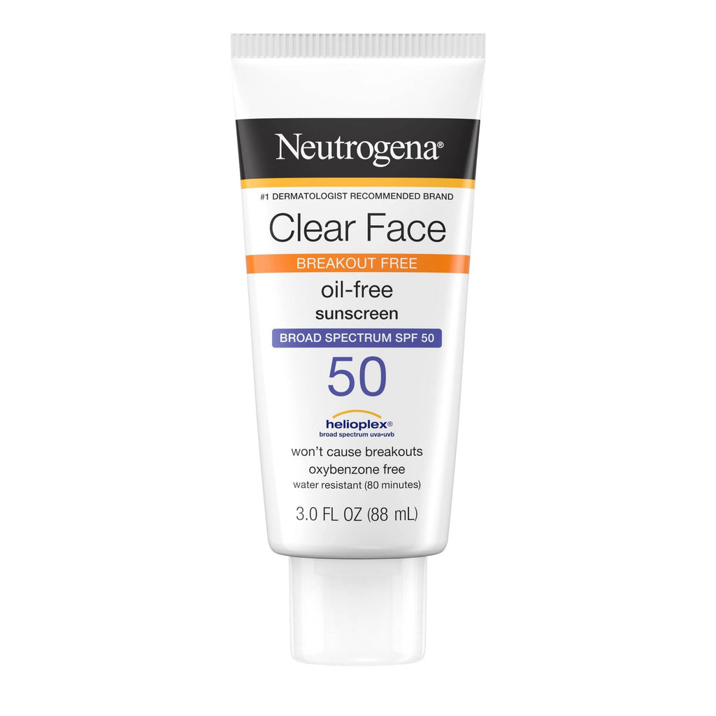 Neutrogena Clear Face SPF 50 Sunscreen, 3 FL OZ (88 mL)