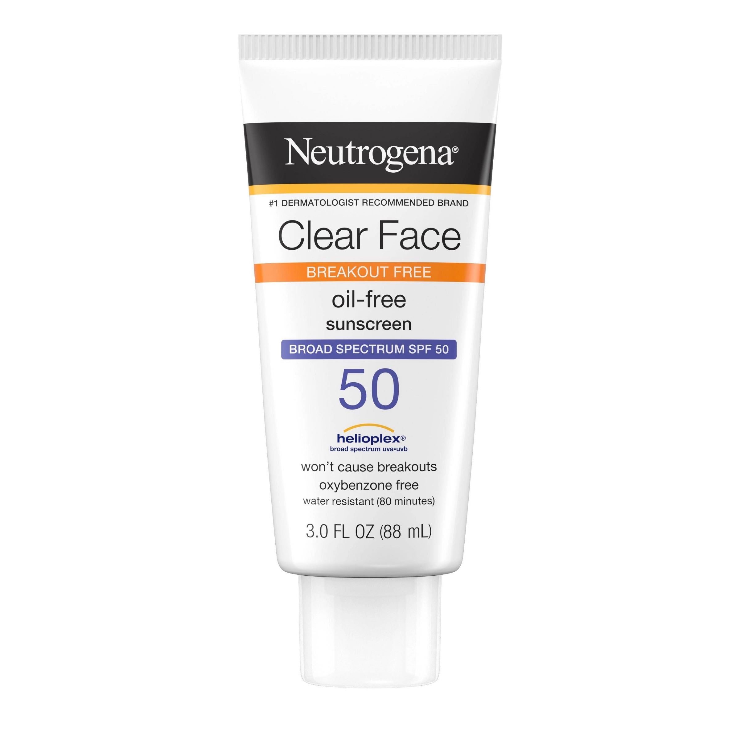 Neutrogena Clear Face SPF 50 Sunscreen, 3 FL OZ (88 mL)