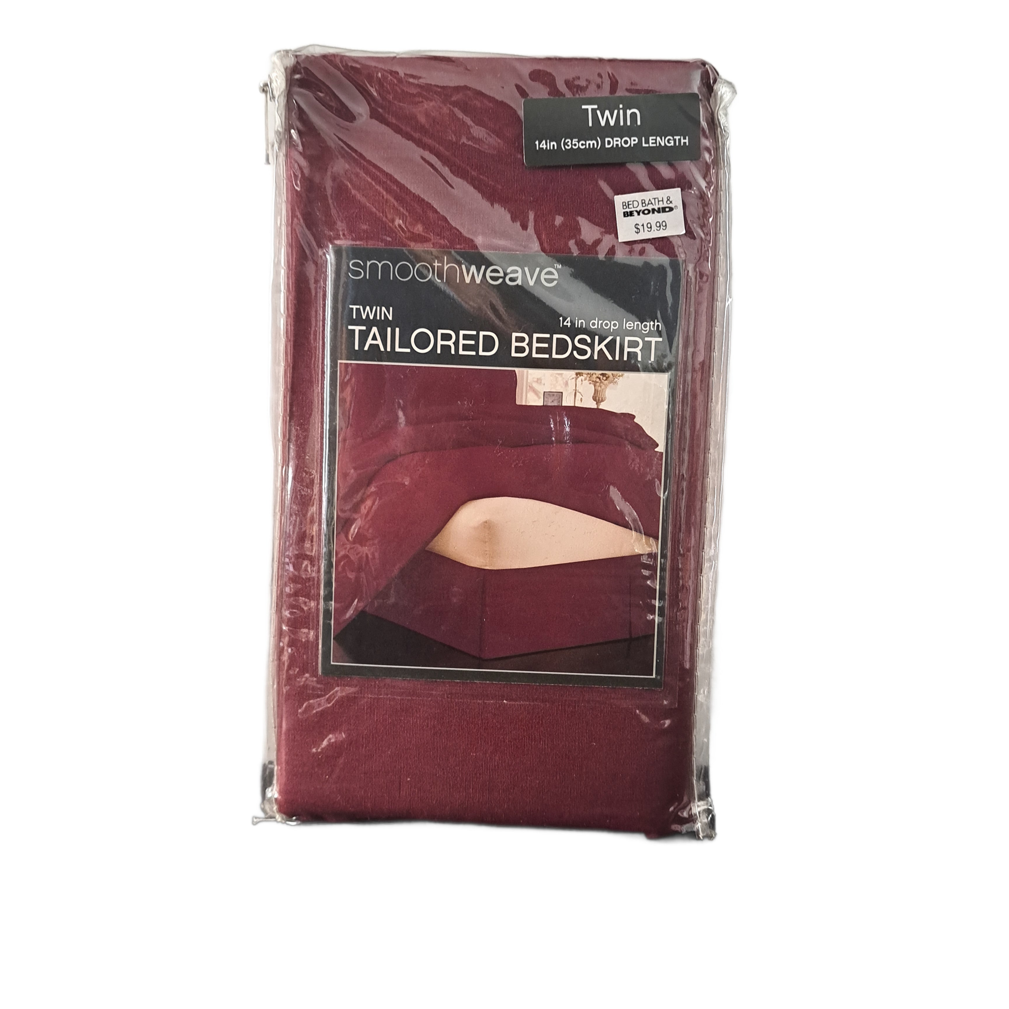 SmoothWeave Twin Tailored Bedskirt, Wine, 14 in Drop Length