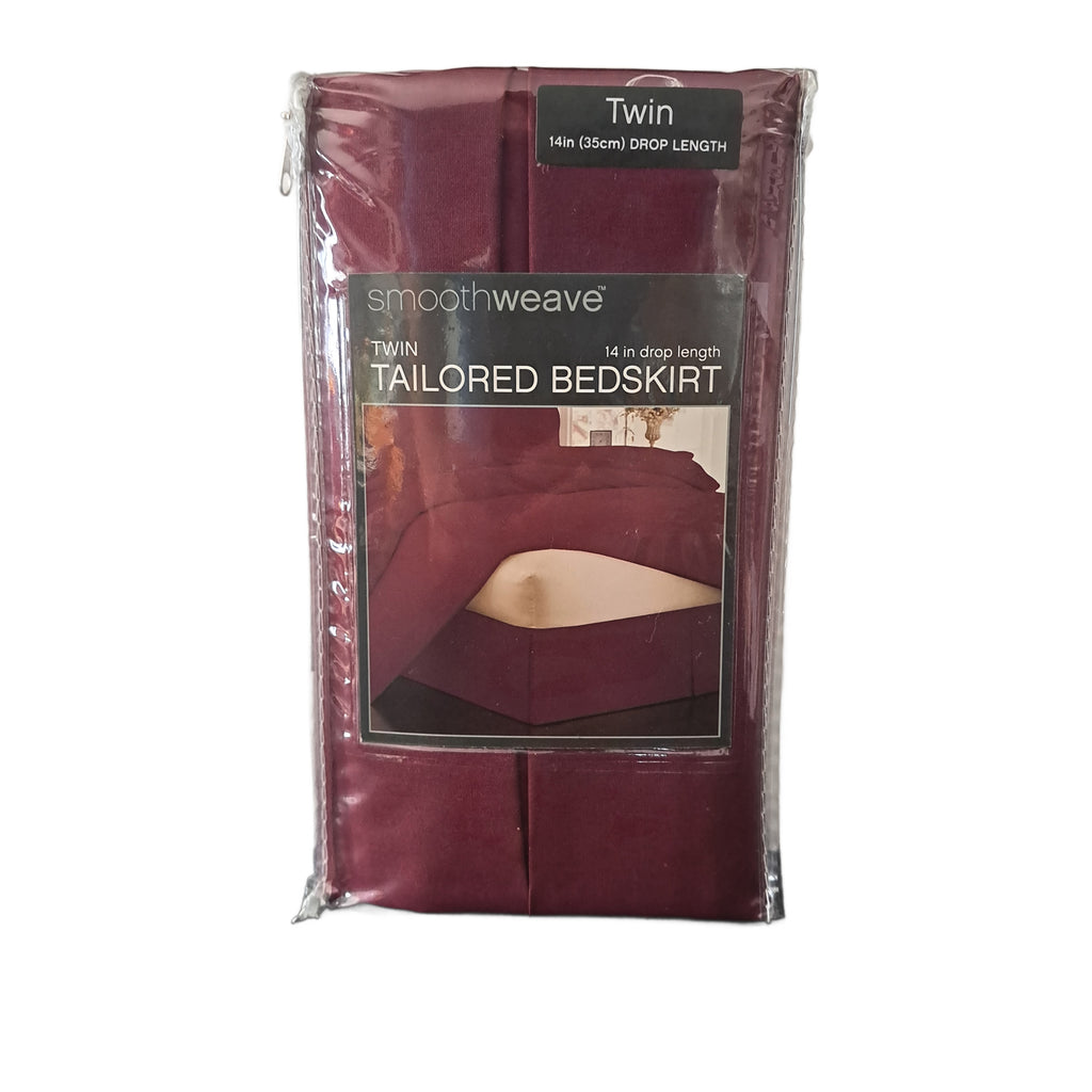 SmoothWeave Twin Tailored Bedskirt, Wine, 14 in Drop Length