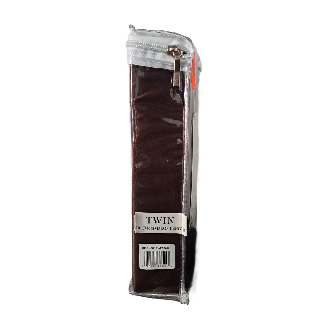 Ultimate Luxury Fine Bed Linens Hotel Collection Twin Bedskirt, Chocolate, 15 in drop length