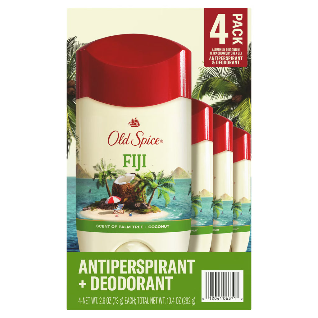 Old Spice Fiji Antiperspirant + Deodorant, 2.6 OZ (73 g), 4 PACK