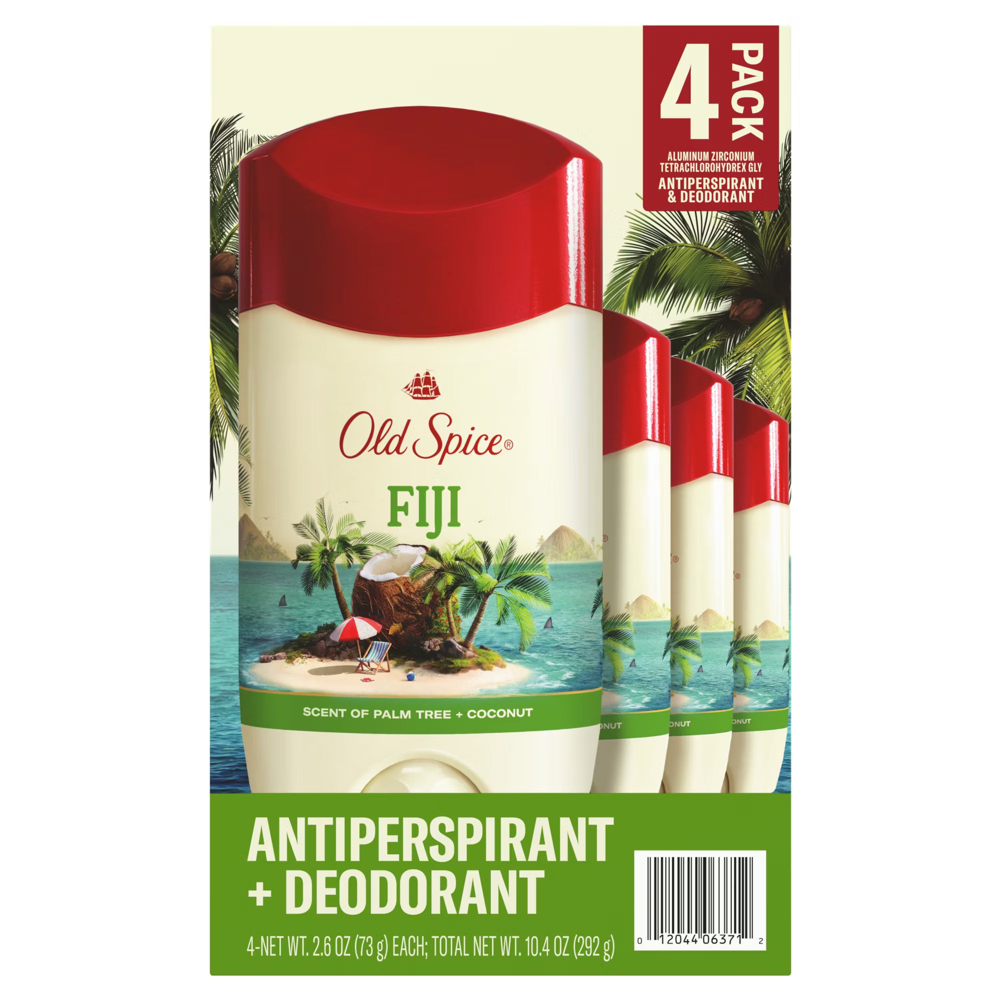 Old Spice Fiji Antiperspirant + Deodorant, 2.6 OZ (73 g), 4 PACK