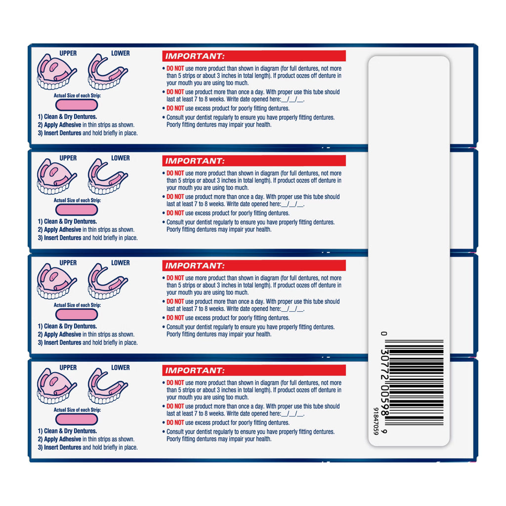 Fixodent Advanced Max Hold Denture Adhesive Cream, 2.2 OZ (62 g), 4 PACK