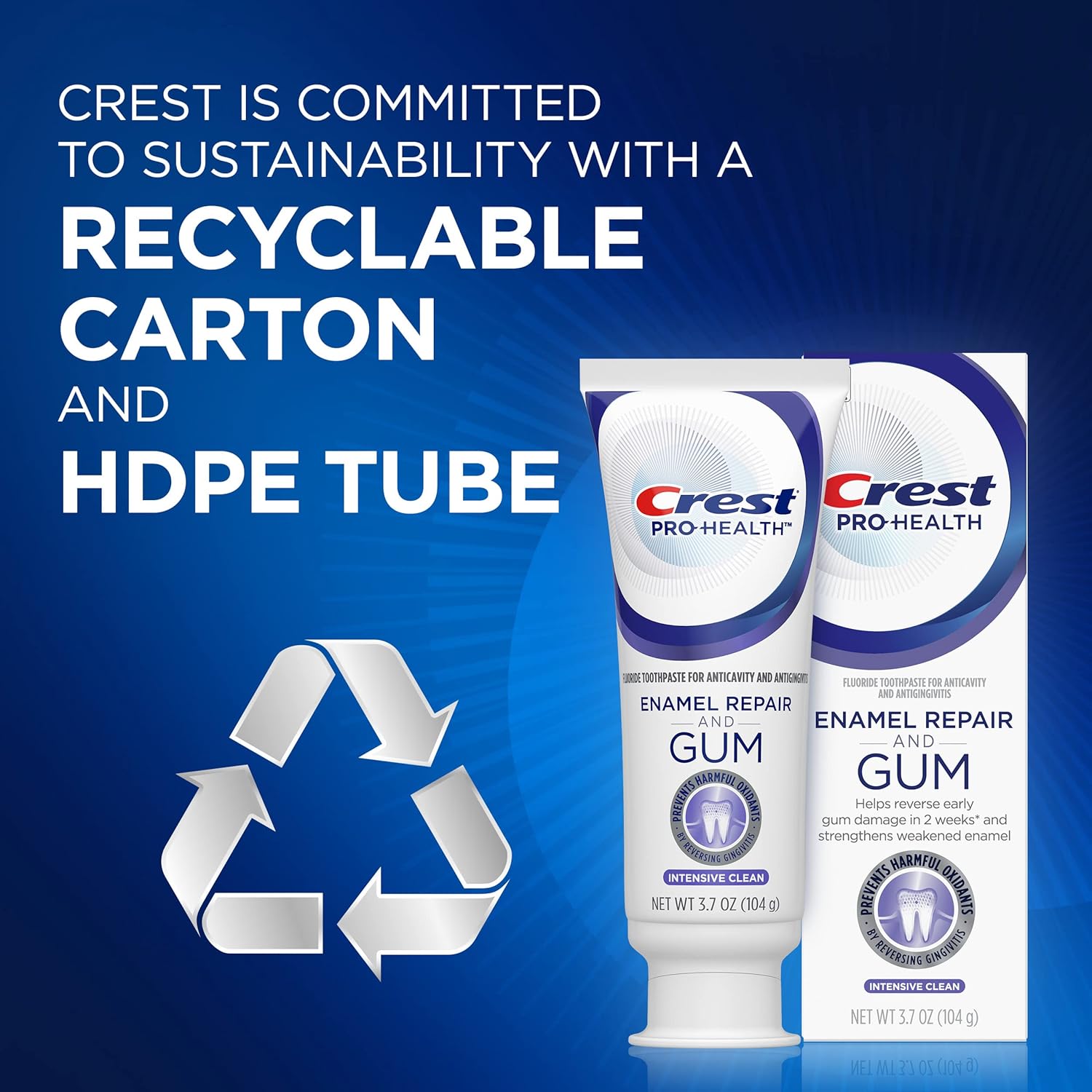 Crest Enamel Repair And Gum Intensive Clean Toothpaste 3.7 Oz (104 g)