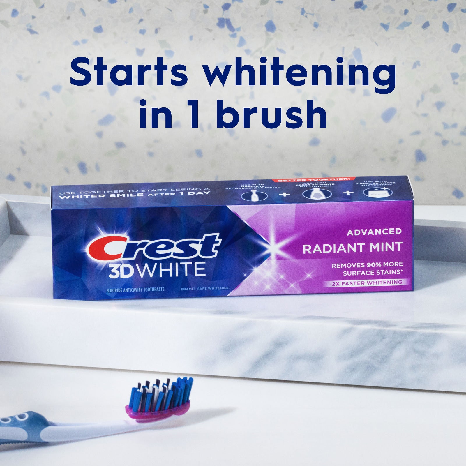 Crest 3D White Advanced Radiant Mint Toothpaste, 3.3 oz (93 g), 2 Pack