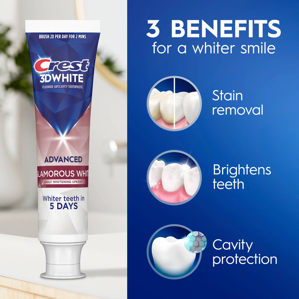 Crest 3D White Glamorous White Toothpaste, 3.3 OZ (93 g)