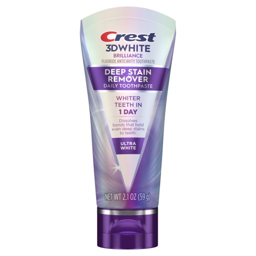Crest 3D White Brilliance Deep Stain Remover Daily Toothpaste, Ultra White, 2.1 OZ (59 g)