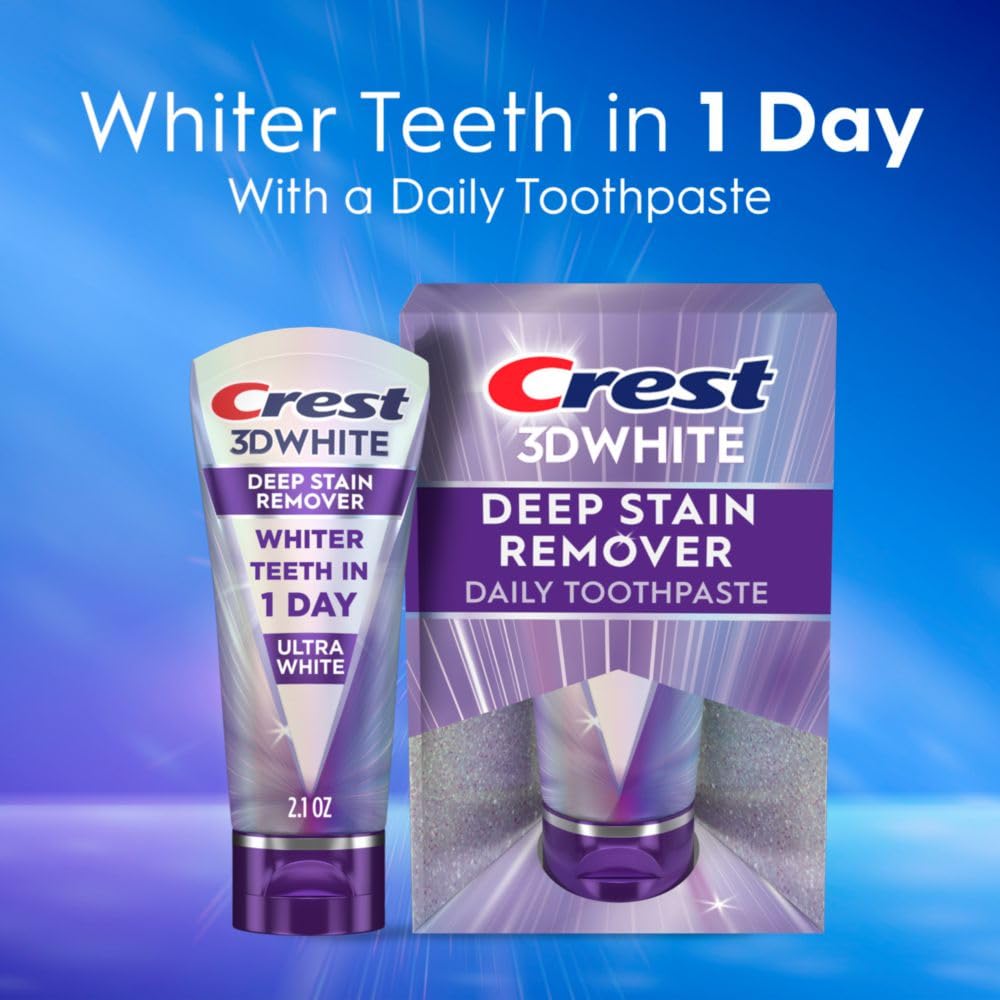 Crest 3D White Brilliance Deep Stain Remover Daily Toothpaste, Ultra White, 2.1 OZ (59 g)