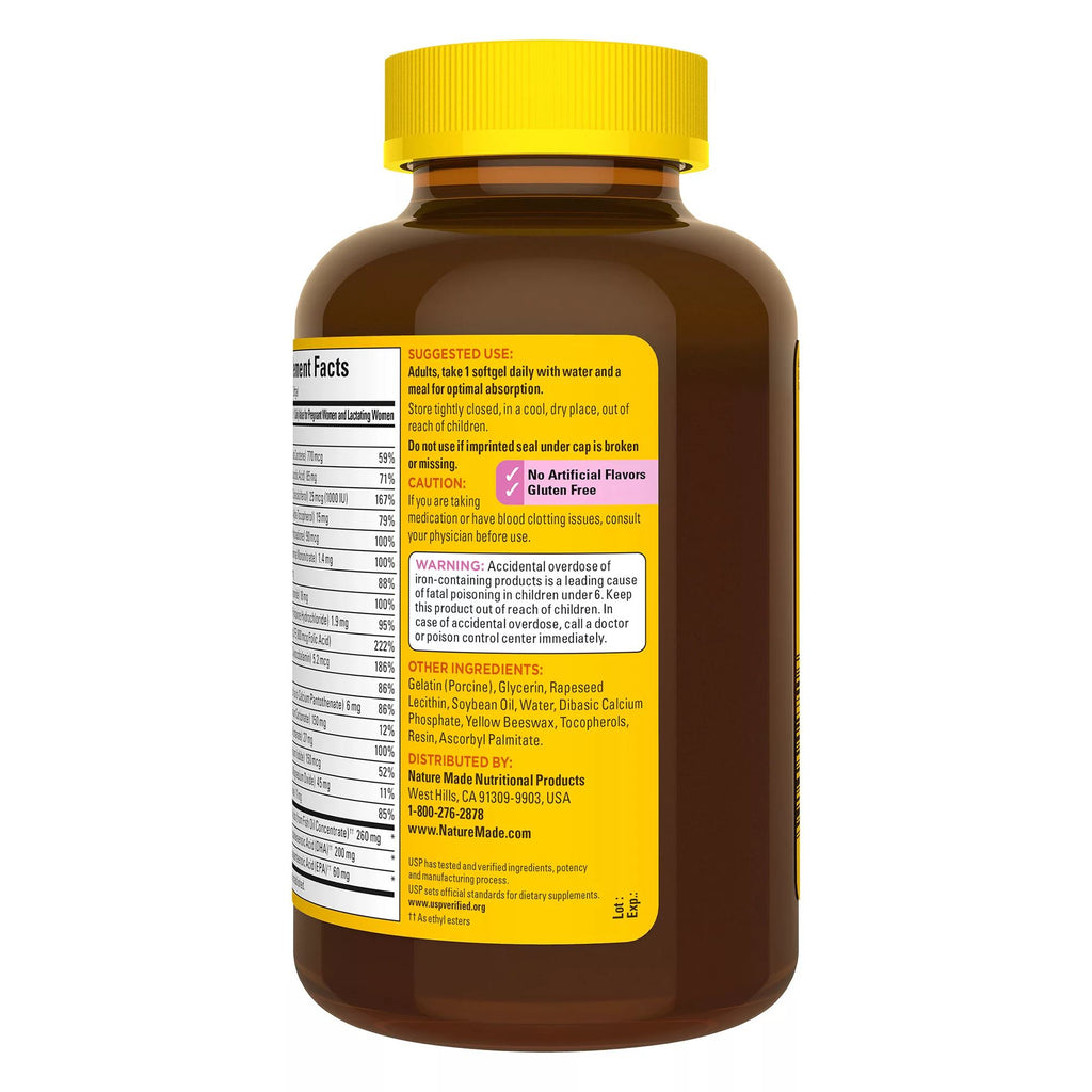 Nature Made Prenatal Multi, Folic Acid + DHA, 150 Softgels, Women's Pre-Natal Multivitamin