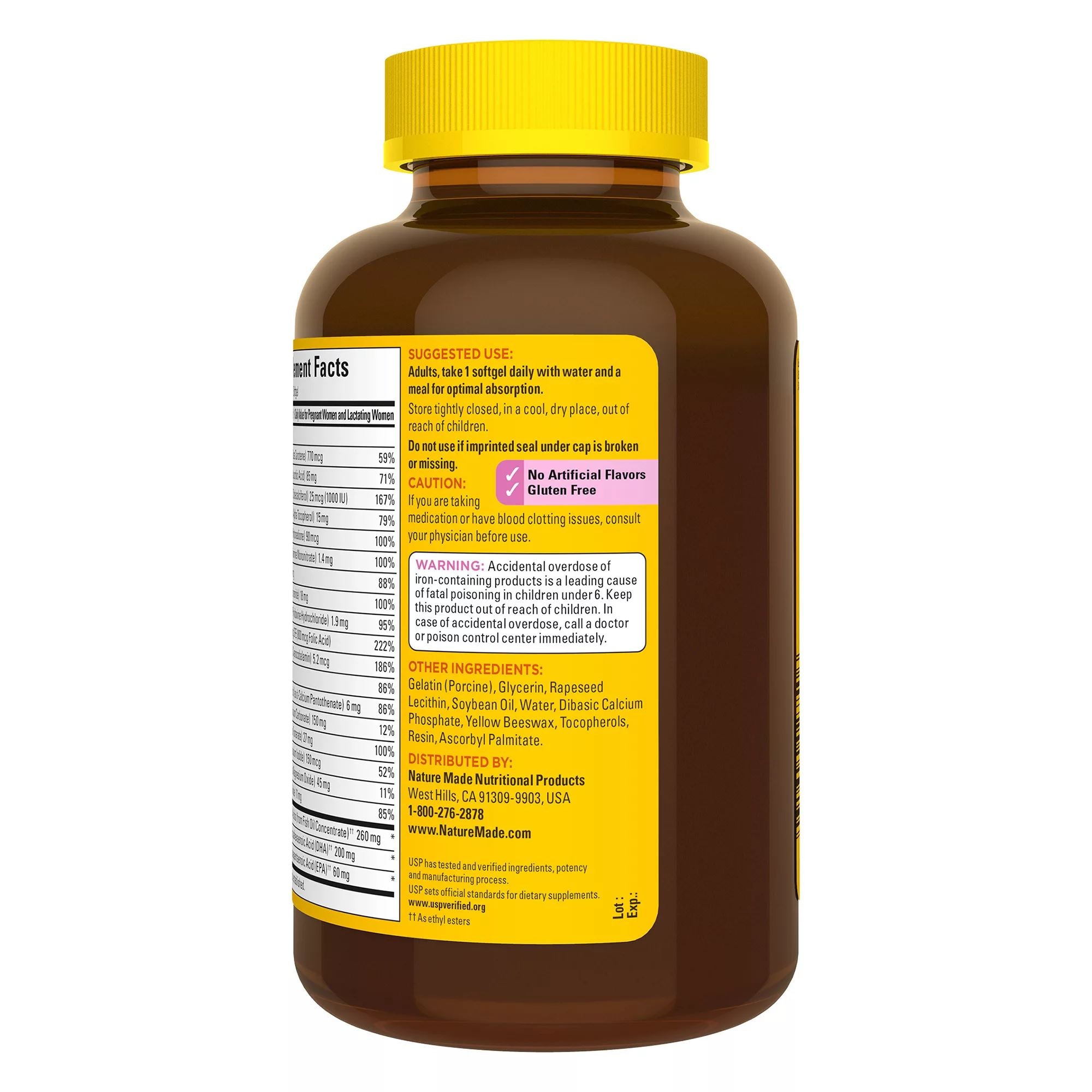 Nature Made Prenatal Multi, Folic Acid + DHA, 150 Softgels, Women's Pre-Natal Multivitamin