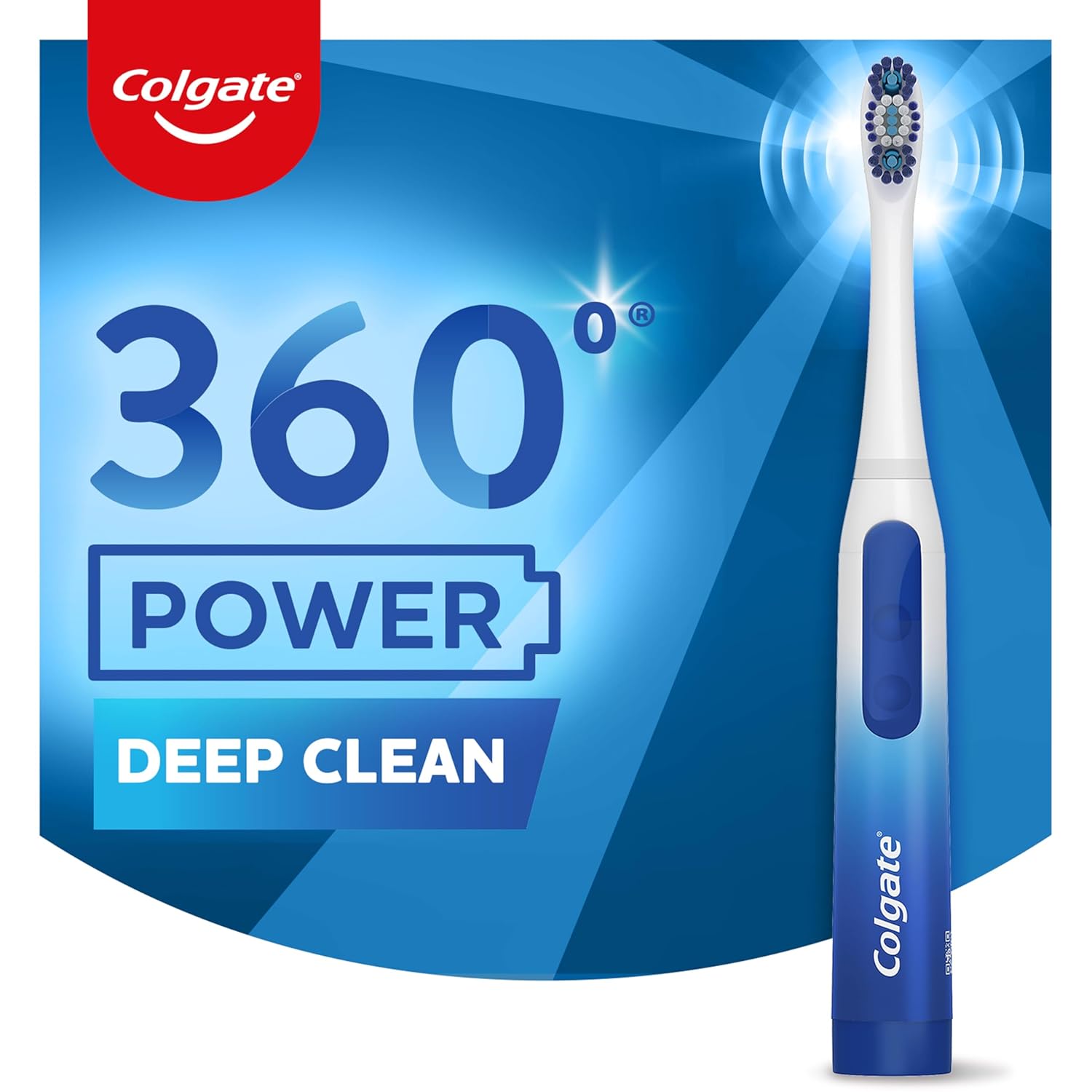 Colgate 360° Deep Clean Battery Powered Toothbrush, Soft