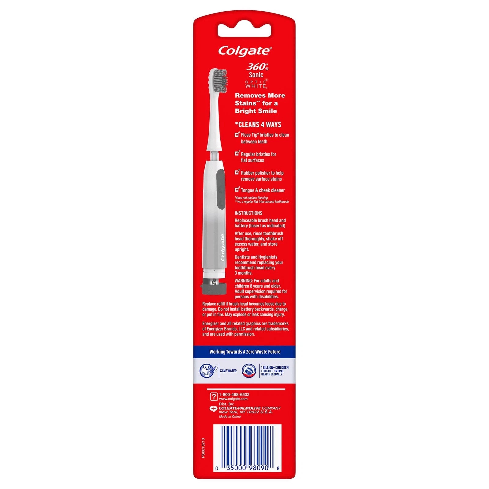Colgate 360° Whitening Powered Toothbrush, Soft