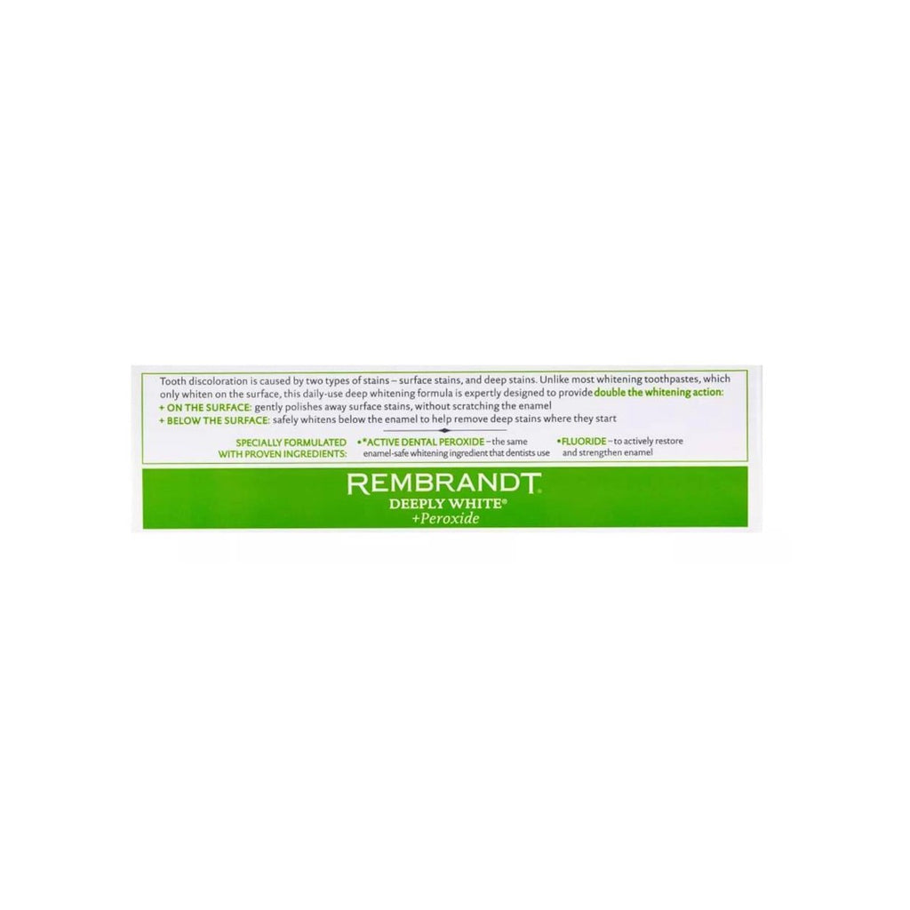 Rembrandt Deeply White + Peroxide Toothpaste, Peppermint, 3.5 OZ (99.2 g) 2-PACK