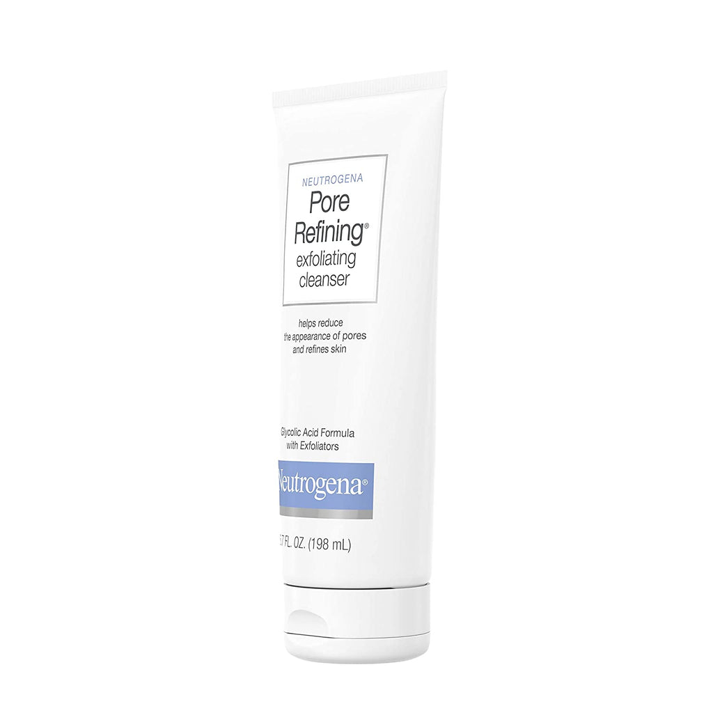 Neutrogena Pore Refining exfoliating cleanser bottle on a white background