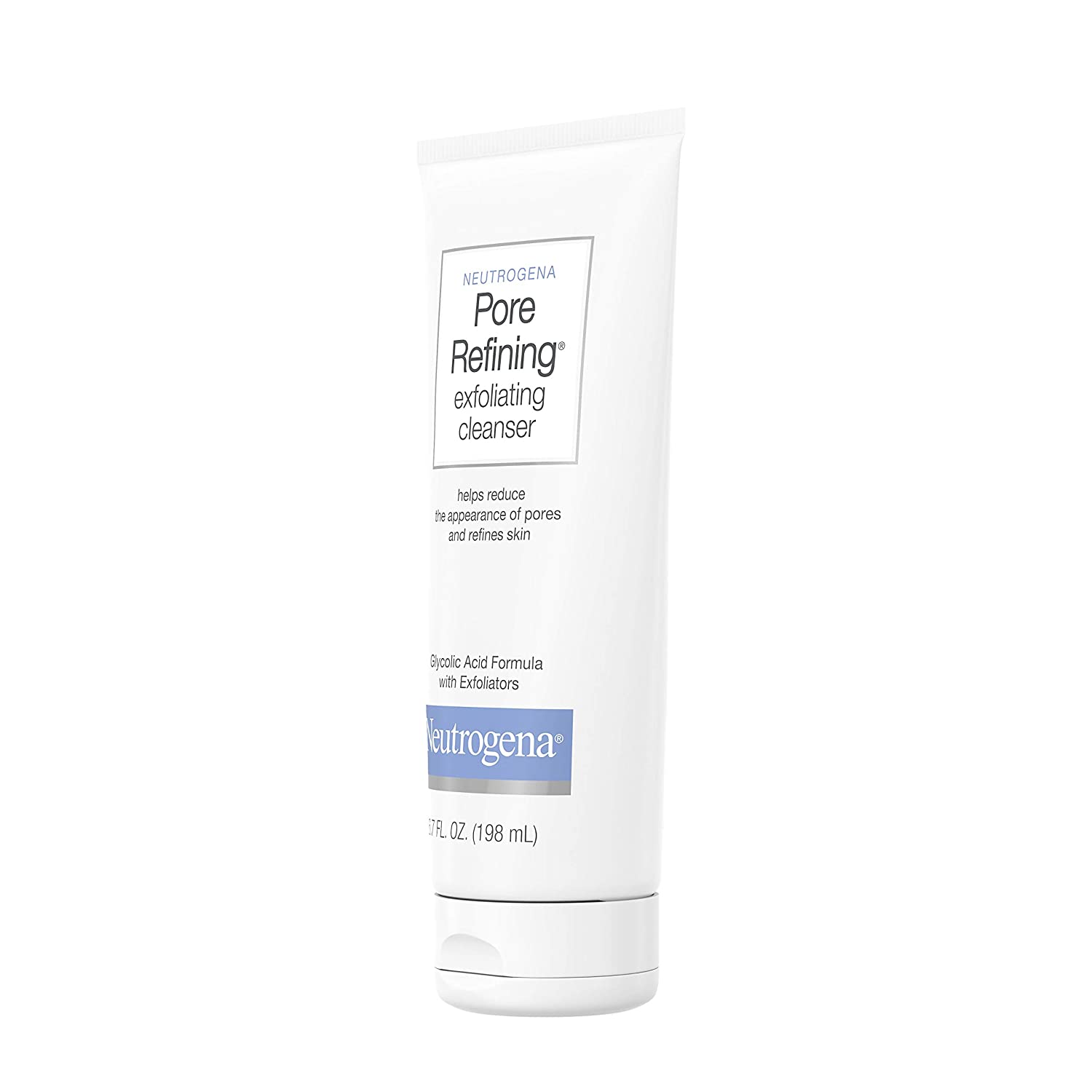 Neutrogena Pore Refining exfoliating cleanser bottle on a white background