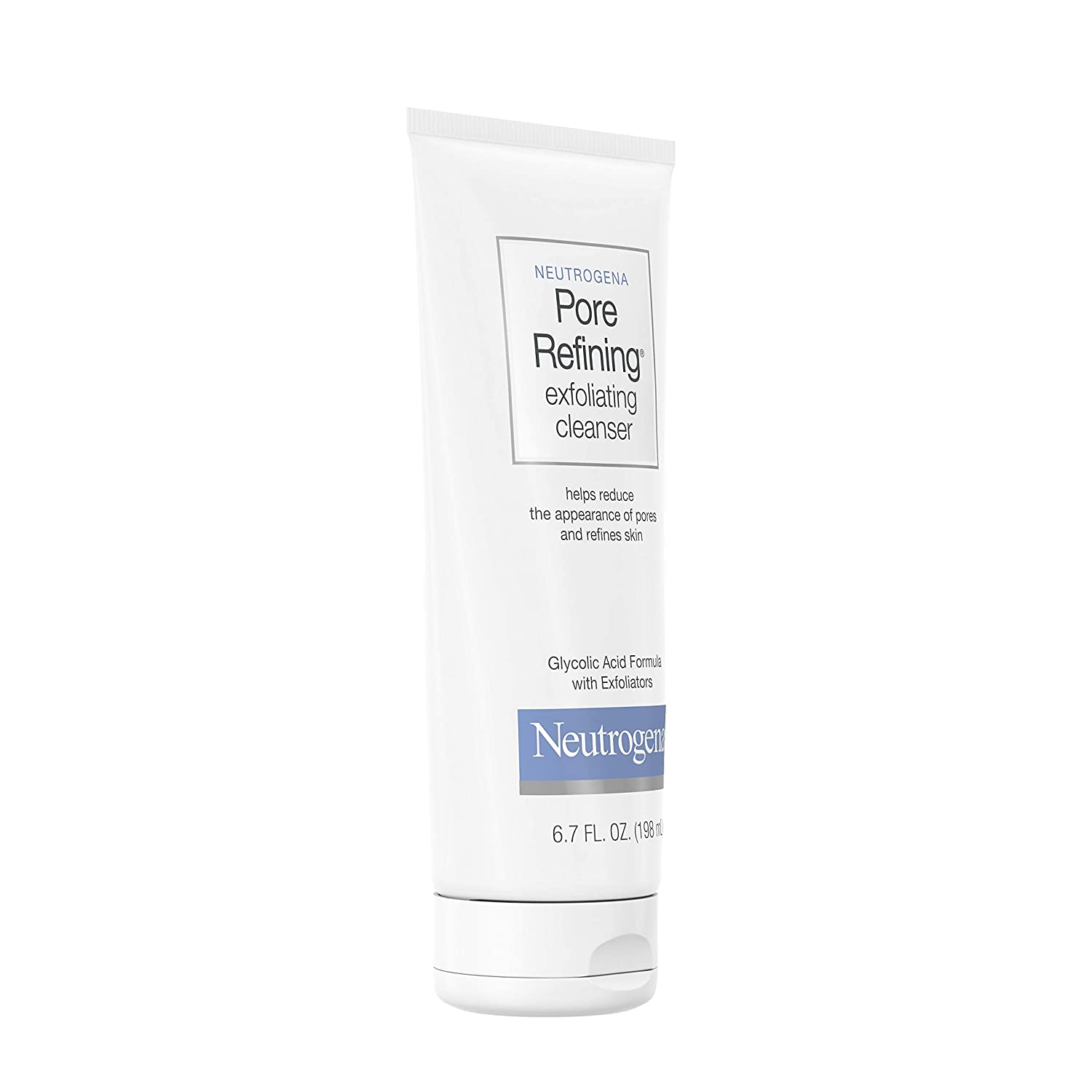 Neutrogena Pore Refining exfoliating cleanser bottle on a white background