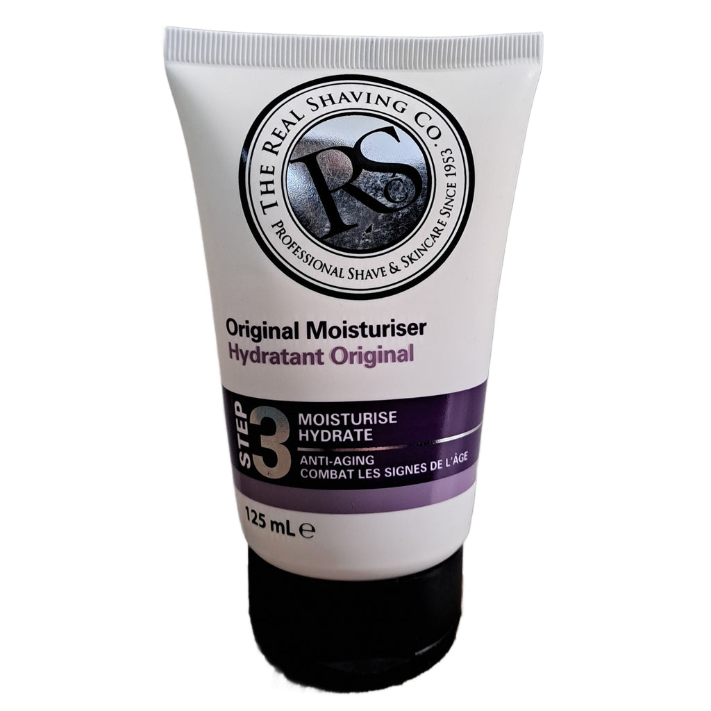 Tube of 'The Real Shaving Co.' Original Moisturiser on a white background