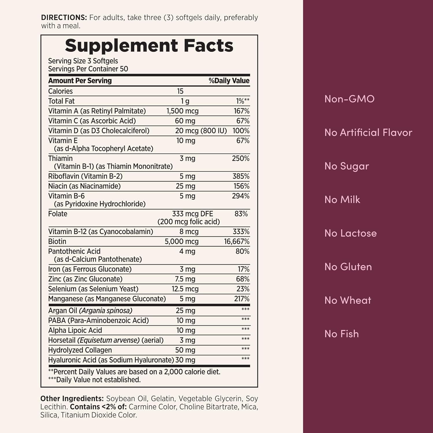 Nature's Bounty Optimal Solutions Hair, Skin & Nails, 150 Softgels