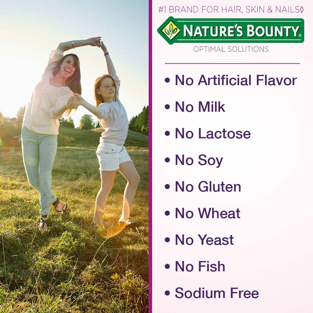 Nature's Bounty Hair, Skin & Nails Gummies, Strawberry, 80 Count