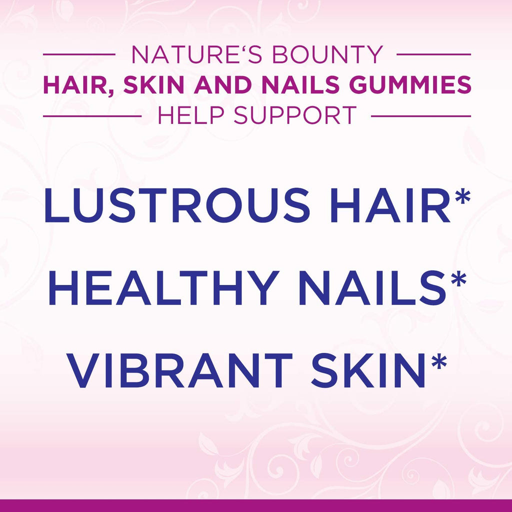 Nature's Bounty Hair, Skin & Nails Gummies, Strawberry, 80 Count
