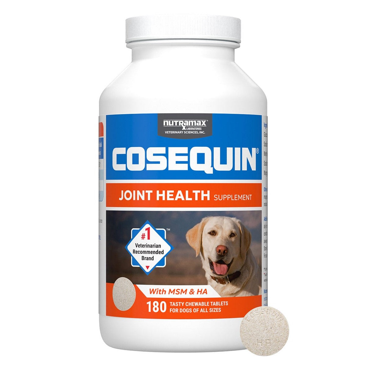Cosequin Joint Health Supplement For Dogs, 180 Chewable Tablets - with MSM & Hyaluronic Acid, by Nutramax