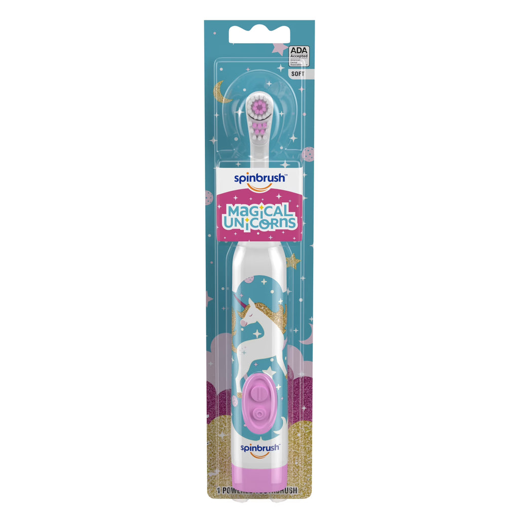 Spinbrush Magical Unicorns Battery Powered Electric Toothbrush, Soft
