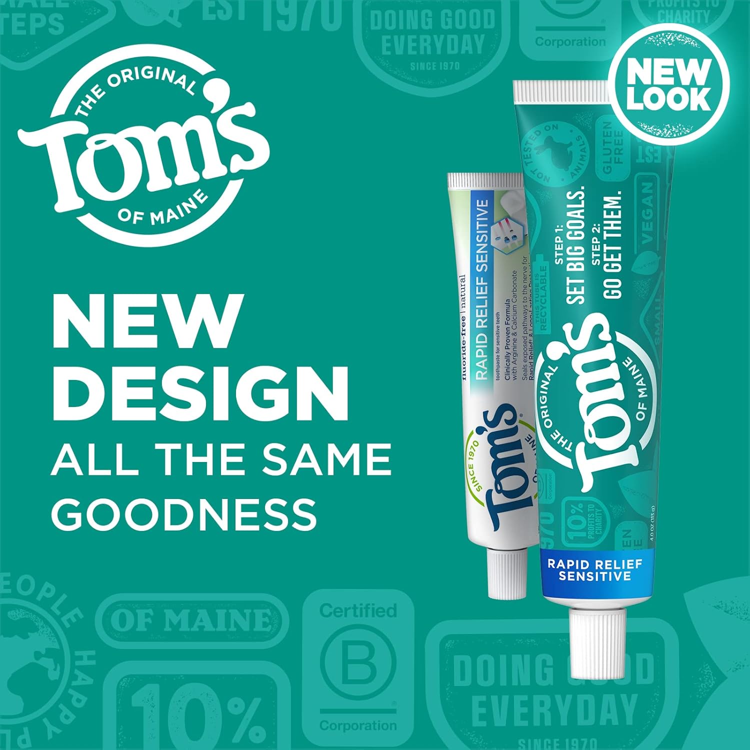 Tom's of Maine Rapid Relief Sensitive Fluoride-Free Toothpaste, Fresh Mint, 4 OZ (113 g)