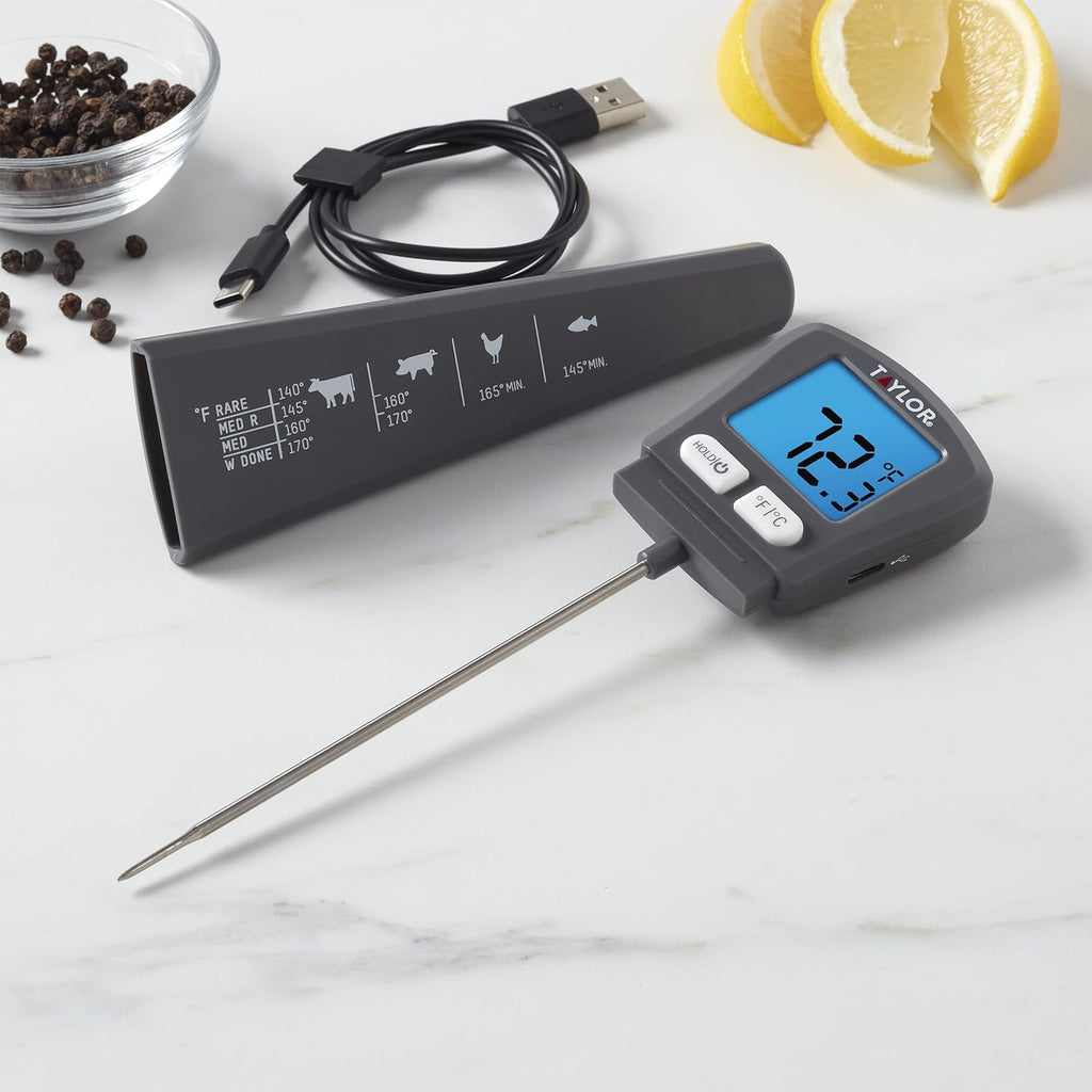 Taylor MRKT USB Rechargeable Digital Food Thermometer, Instant Read