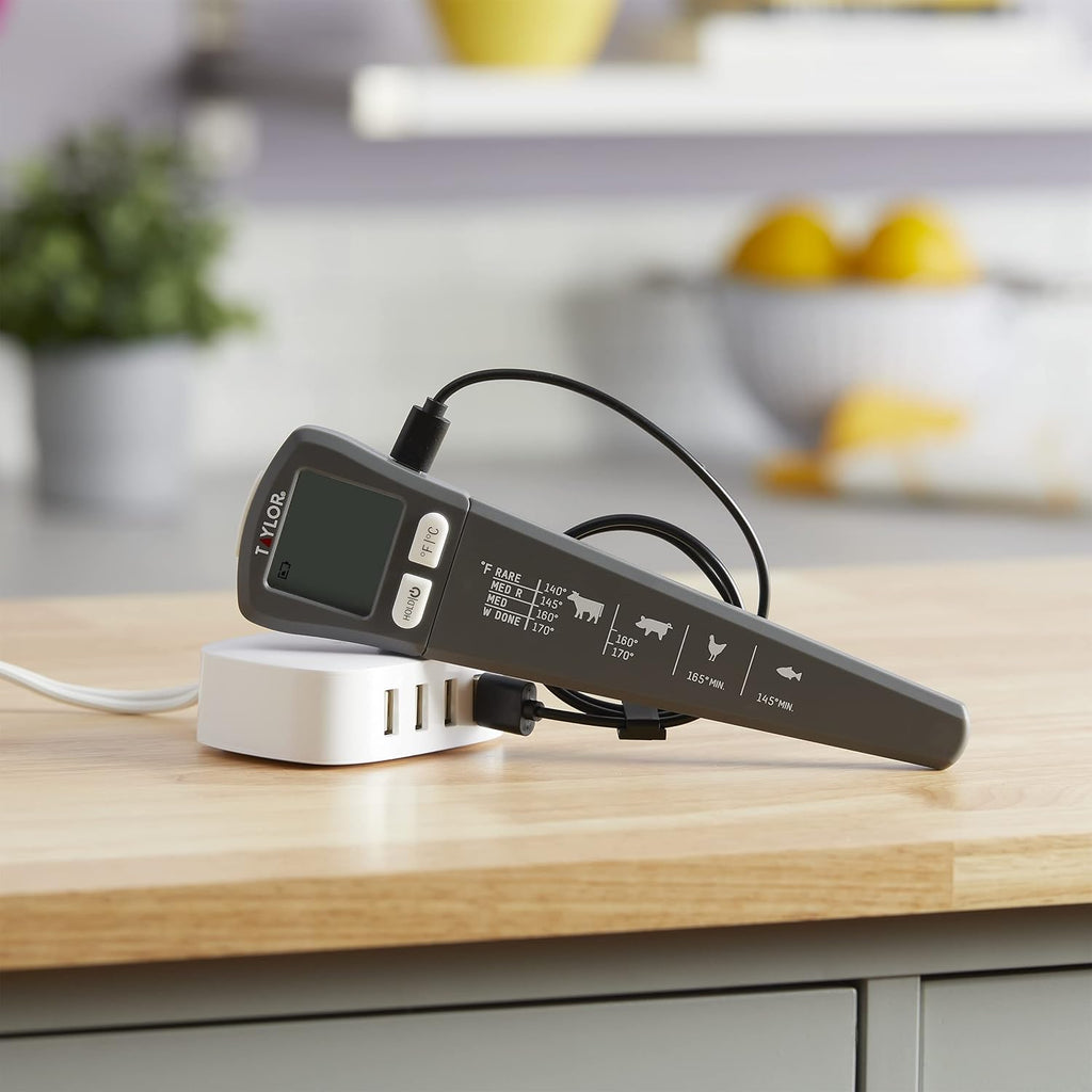Taylor MRKT USB Rechargeable Digital Food Thermometer, Instant Read
