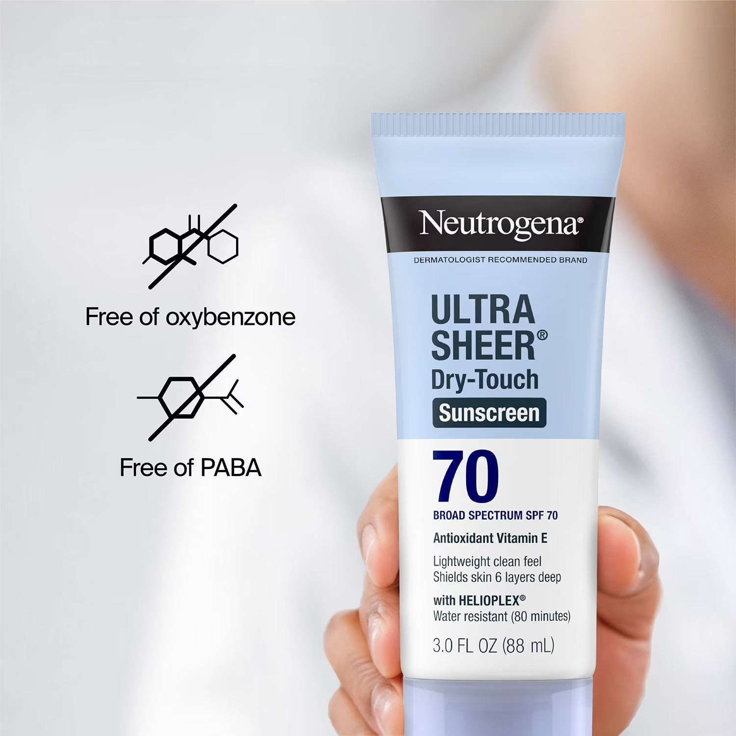 Neutrogena Ultra Sheer Dry-Touch Sunscreen SPF 70, 3 FL OZ (88 mL)