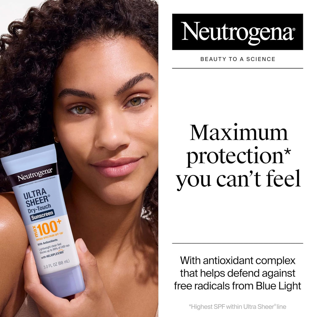 Neutrogena Ultra Sheer Dry-Touch Sunscreen, Max SPF 100+, 3 fl oz (88 mL)