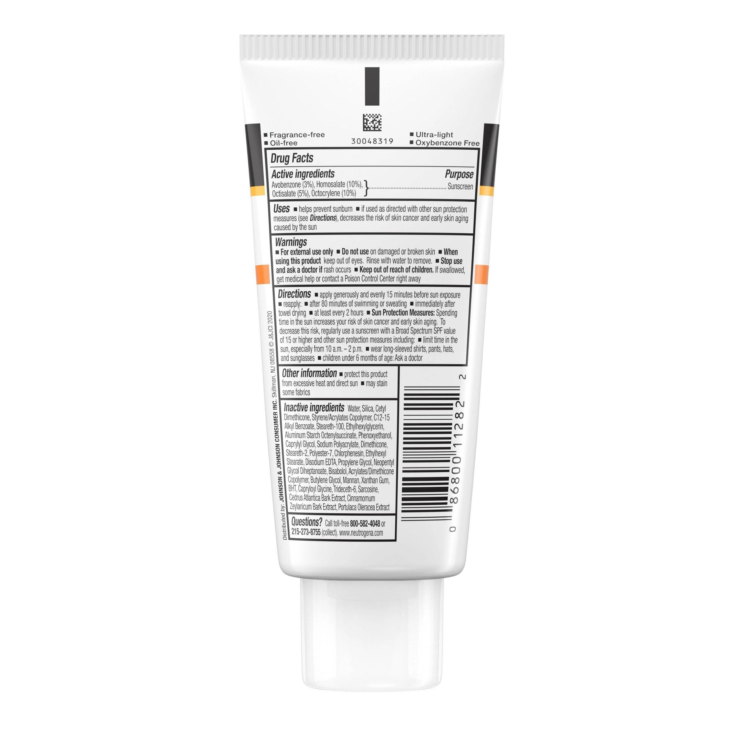 Neutrogena Clear Face SPF 50 Sunscreen, 3 FL OZ (88 mL)