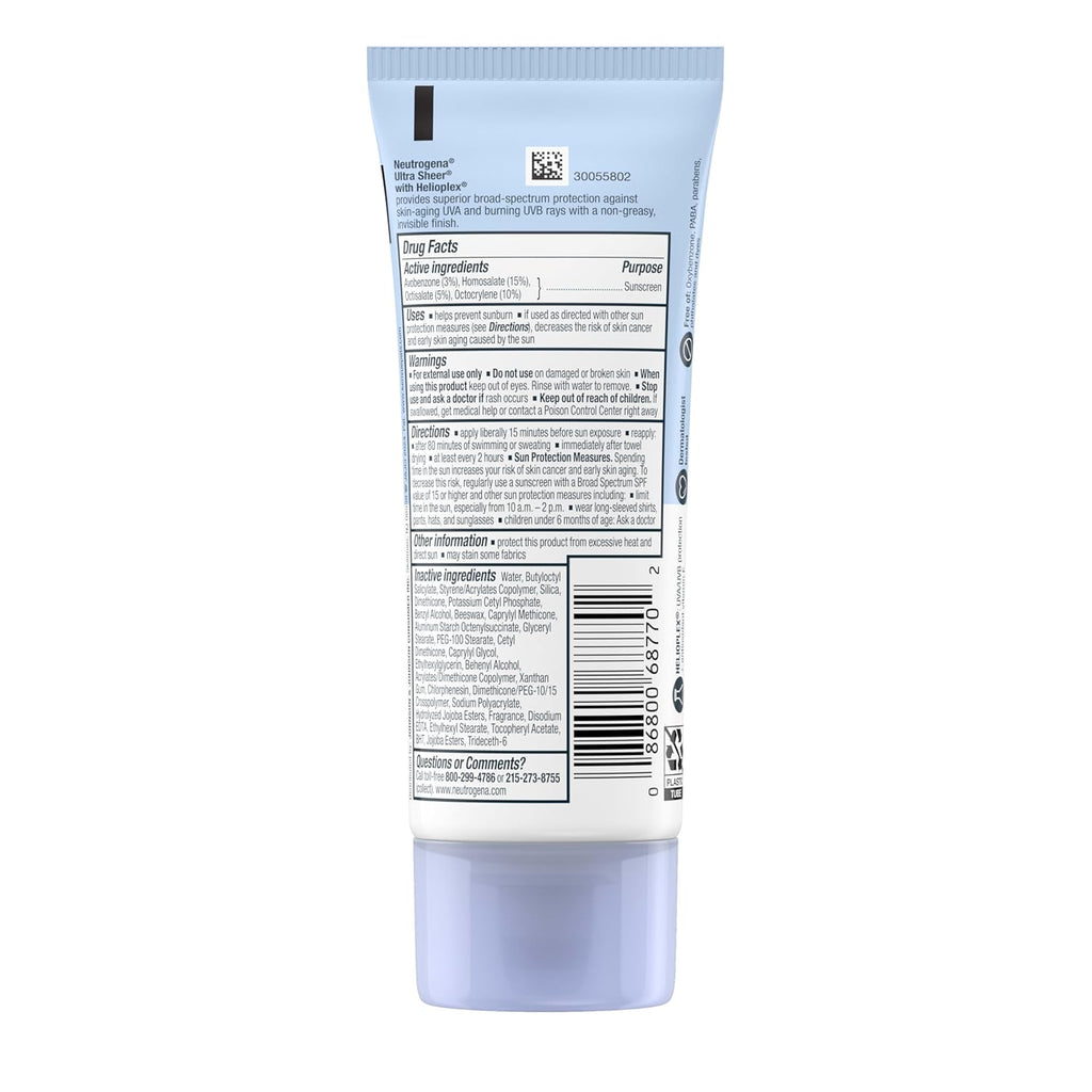 Neutrogena Ultra Sheer Dry-Touch Sunscreen SPF 70, 3 FL OZ (88 mL)