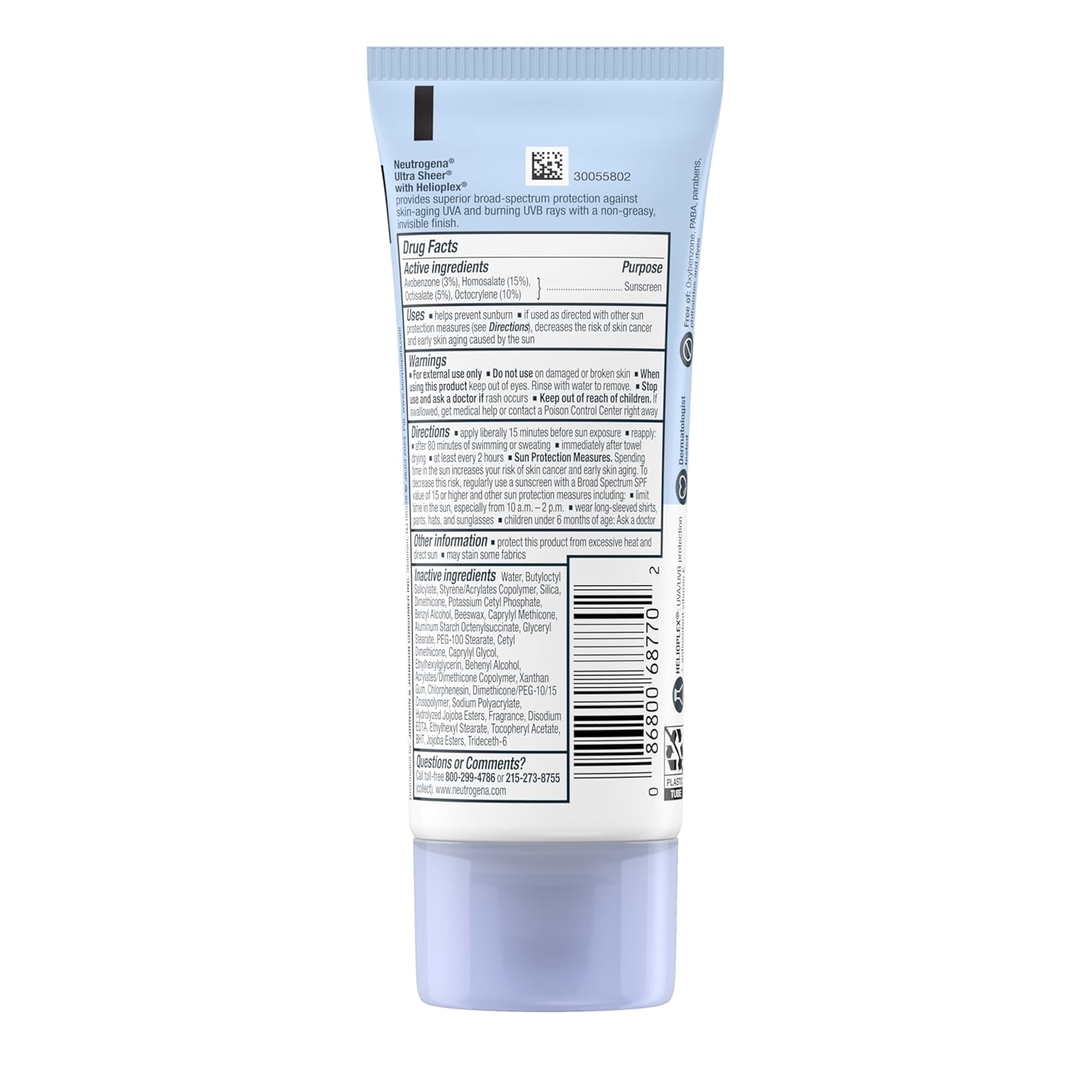 Neutrogena Ultra Sheer Dry-Touch Sunscreen SPF 70, 3 FL OZ (88 mL)