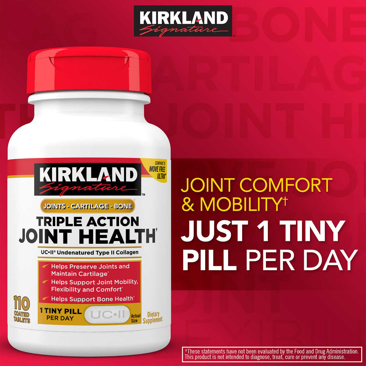 Kirkland Signature Triple Action Joint Health, 110 Coated Tablets