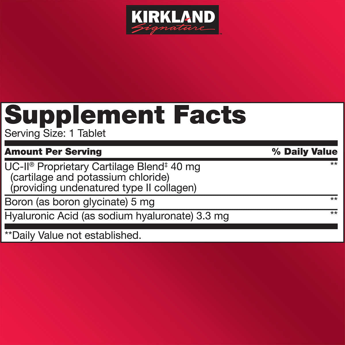 Kirkland Signature Triple Action Joint Health, 110 Coated Tablets