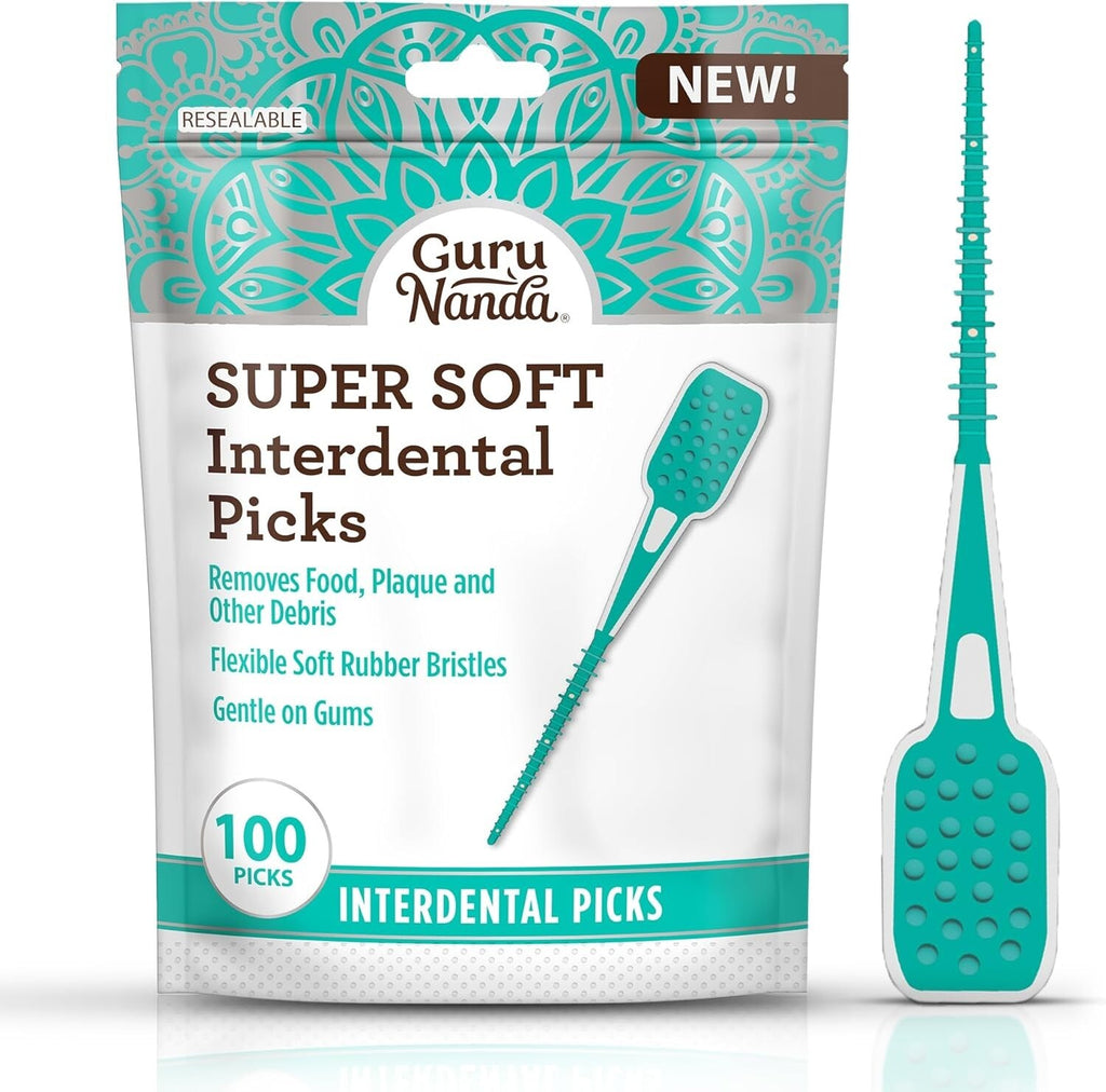 GuruNanda Interdental Floss Picks, 100 Count