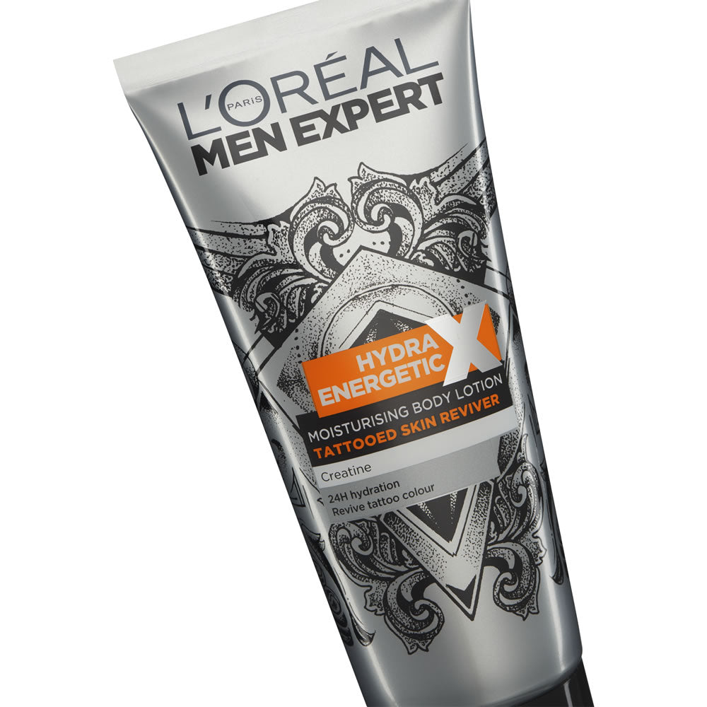 L'Oreal Men Expert Hydra Energetic X Moisturising Body Lotion, Tattooed Skin Reviver 200 ml