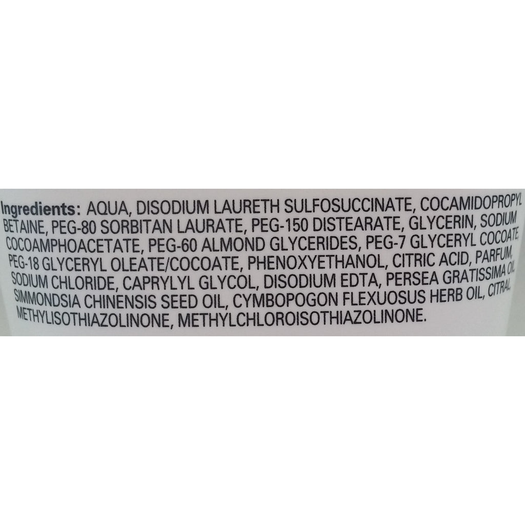 Close-up of a skincare product label with ingredient list on a white background
